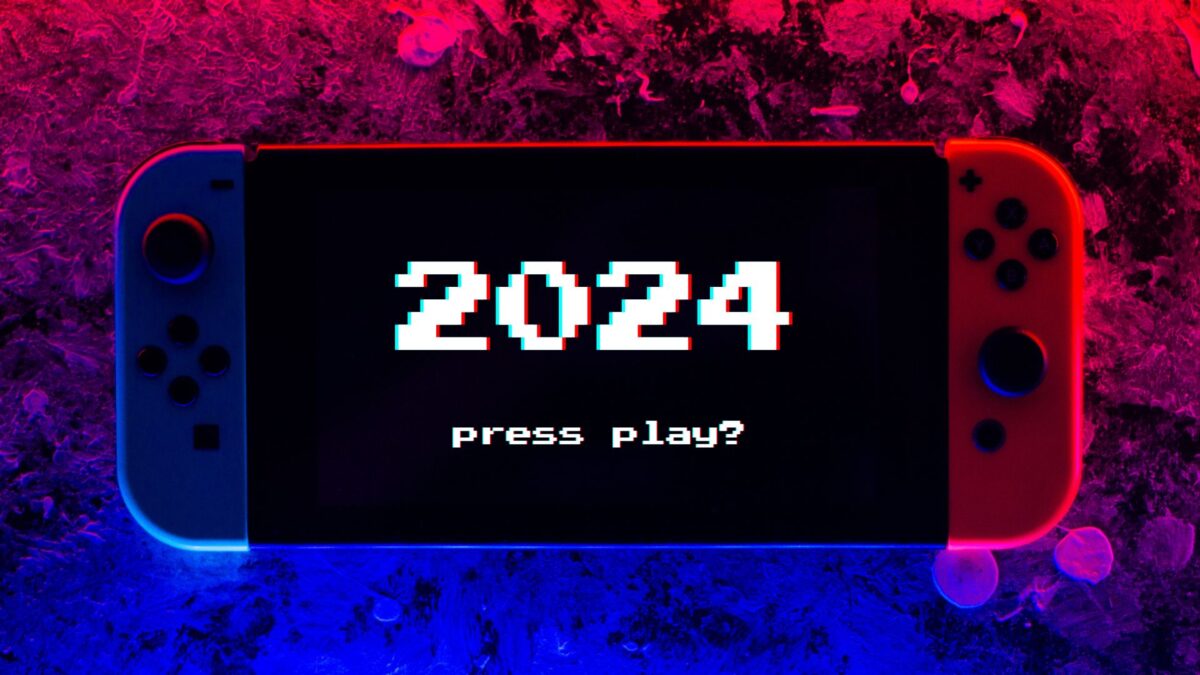 2024 gaming year in review banner, text says press play?